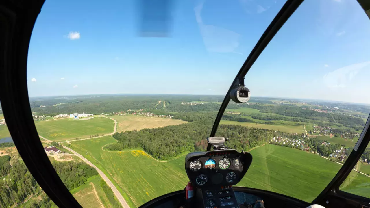 helicopter ride fisheye view