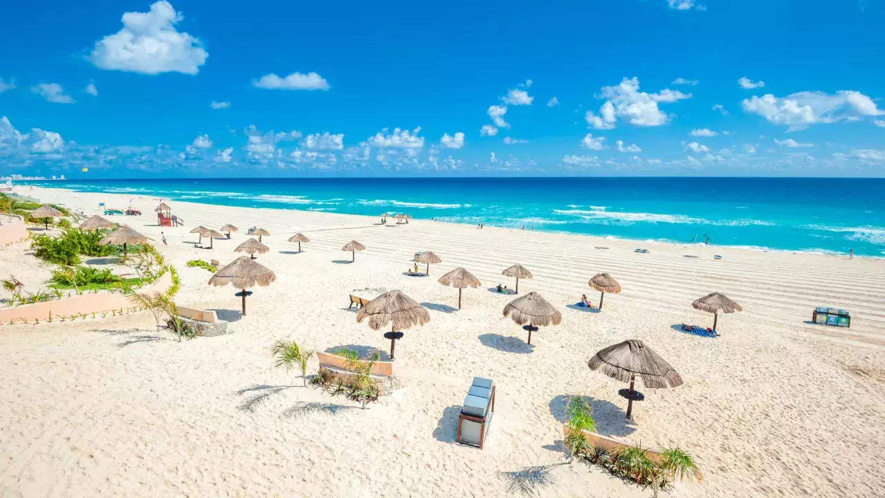 Cancun beach panorama, Mexico