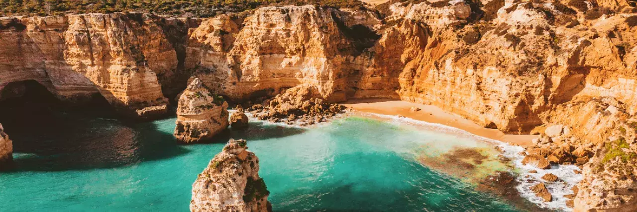 Beach in the Algarve region of Portugal