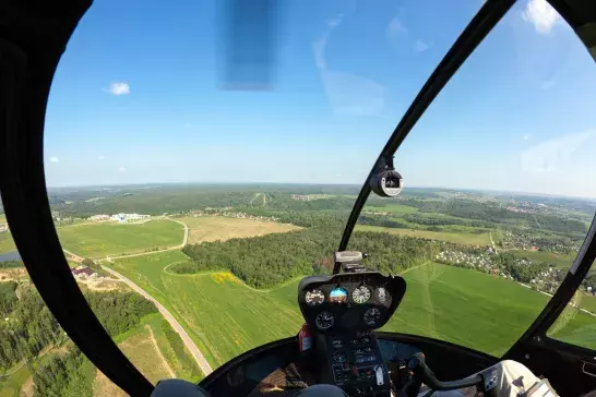 helicopter ride fisheye view