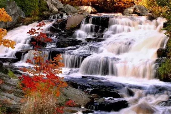 Duchesnay Falls in autumn near North Bay
