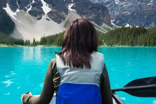 Woman in a canoe 