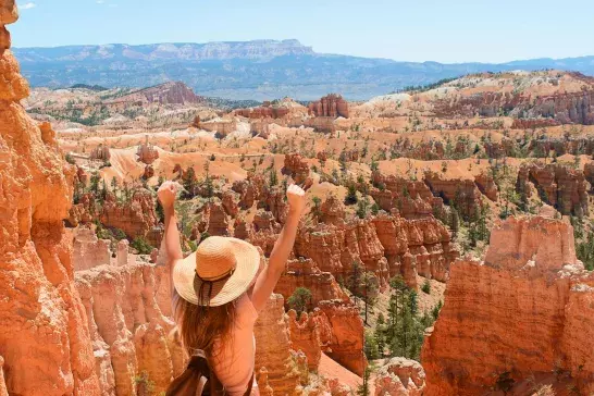 Woman in Bryce Canyon National Park, Utah, USA