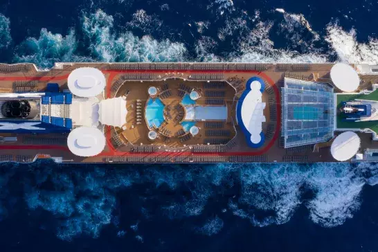 Top view of a Celebrity Cruise ship 