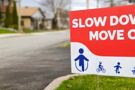 Lawn Sign Slow Down Move Over Hero