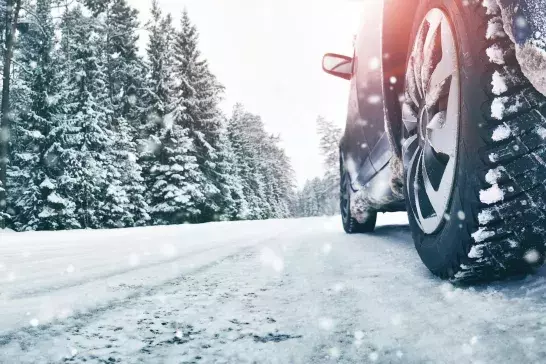 Car on winter road