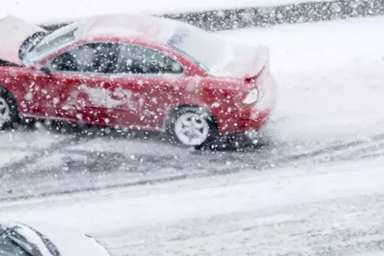 Cars on highway in an accident