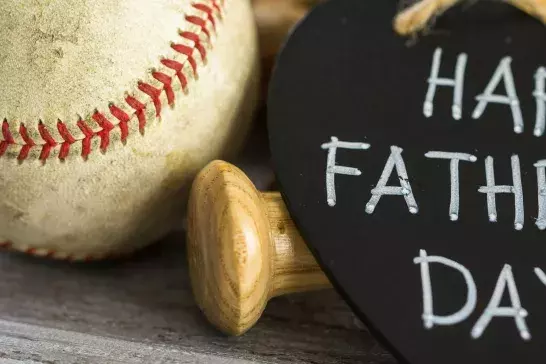 baseball and fathers day sign