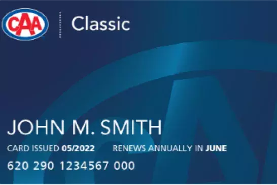 Sample of a CAA Classic Membership Card