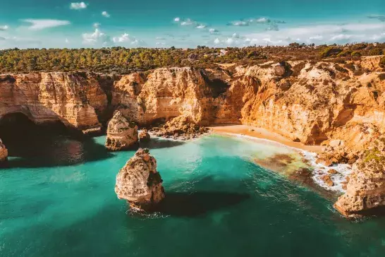 Beach in the Algarve region of Portugal