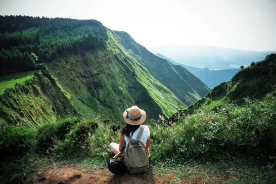 woman traveler in azores