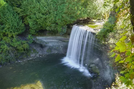 Bridal Veil Falls on Manitoulin Island.