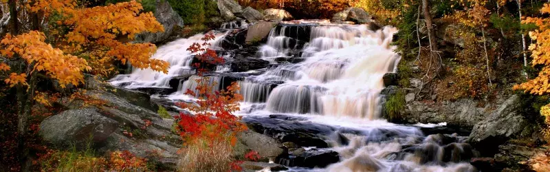 Duchesnay Falls in autumn near North Bay
