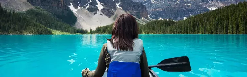 Woman in a canoe 