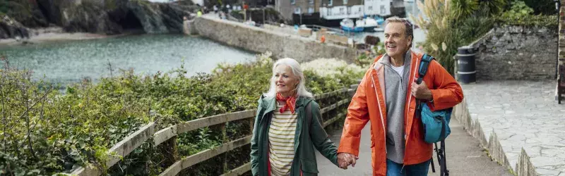 Senior couple travelling together