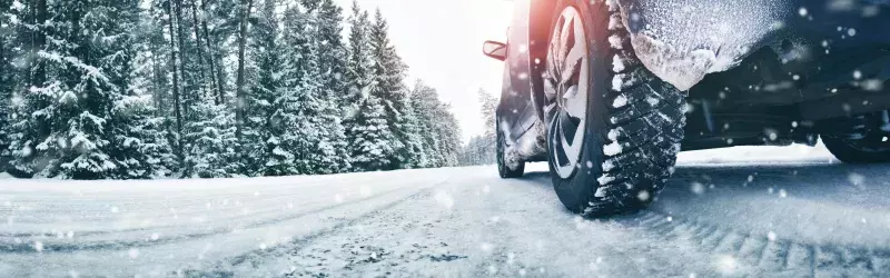 Car on winter road