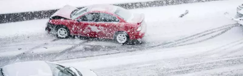 Cars on highway in an accident