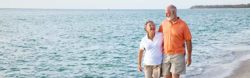 Seniors Walking on the Beach 