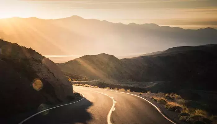 Highway at sunrise