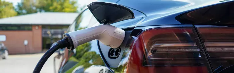 A charging electric vehicle