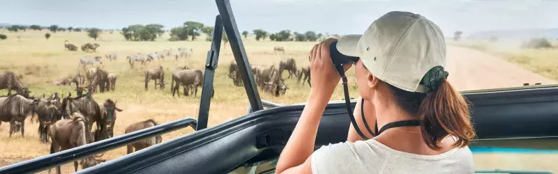 Woman on an African safari