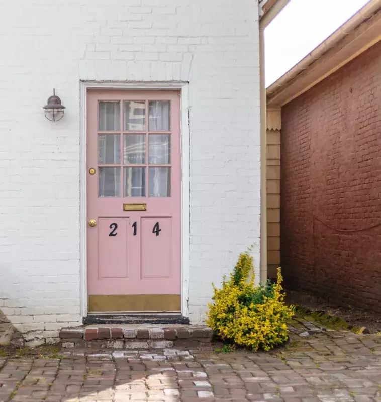 pink front door colour