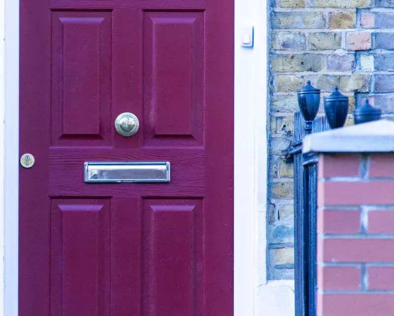 purple front door