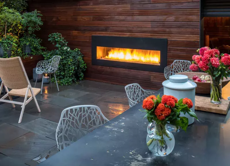 outdoor fireplace