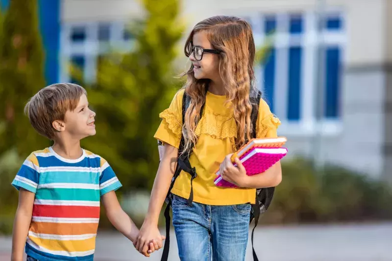 kids going to school