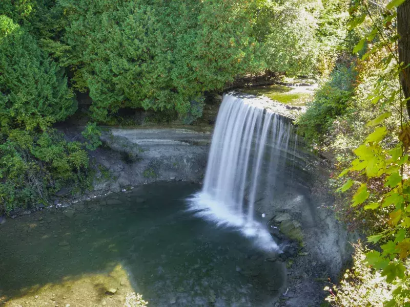 Bridal Veil Falls on Manitoulin Island.